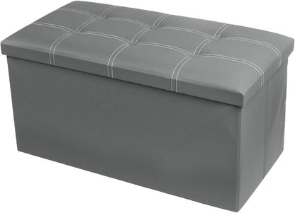 Packingoutlet Thickened Linen Storage Ottoman Bench, 76x38x38cm