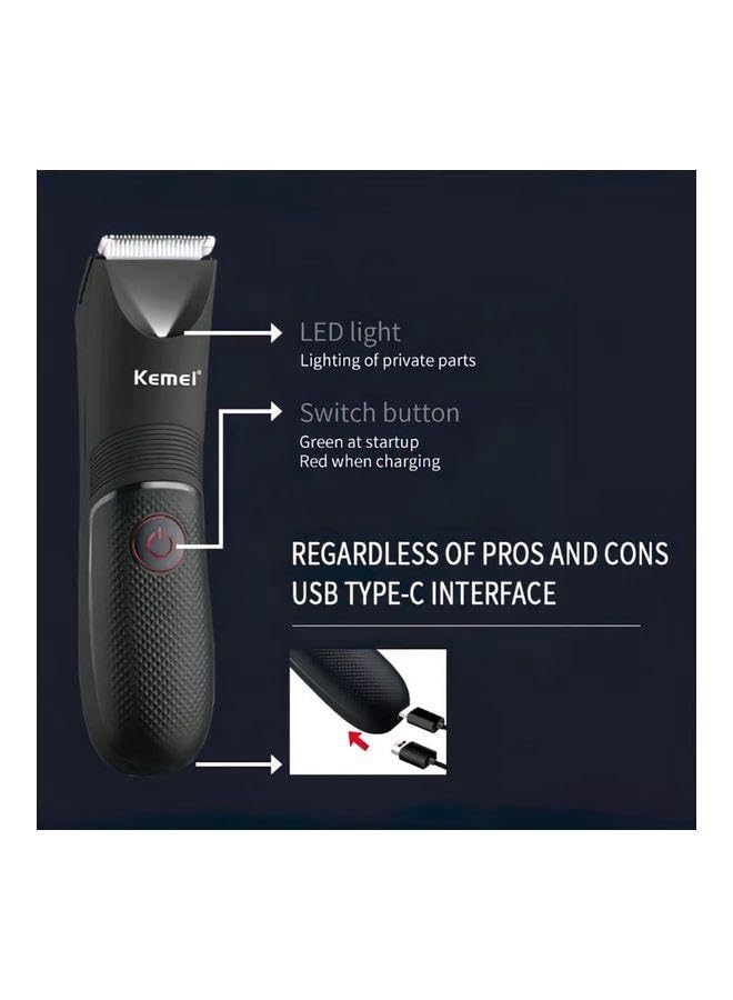 1838 Secret Trimmer - Professional Body Hair Trimmer for Men and Women, IPX7 Waterproof, Rechargeable, 600mAh Battery, 90 Minutes Use Time, LED Light"