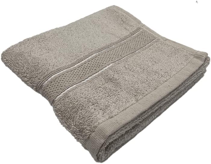 BYFT Daffodil Premium Hand Towel (40 x 60 Cm-Set of 1) 100% Cotton, Highly Absorbent and Quick dry, Hotel and Spa Quality Bath linen with Stripe Diamond Dobby-500 Gsm (Dark Beige)