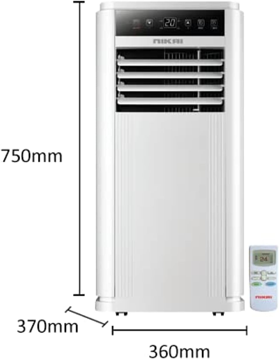 Nikai 1 Ton Portable AC with Copper Tubing, Low Noise and Powerful Cooling, Rotary Compressor, Comes with Warranty of 1 year for AC and 3 Years for Compressor,For Home & Office - NPAC12000C (White)