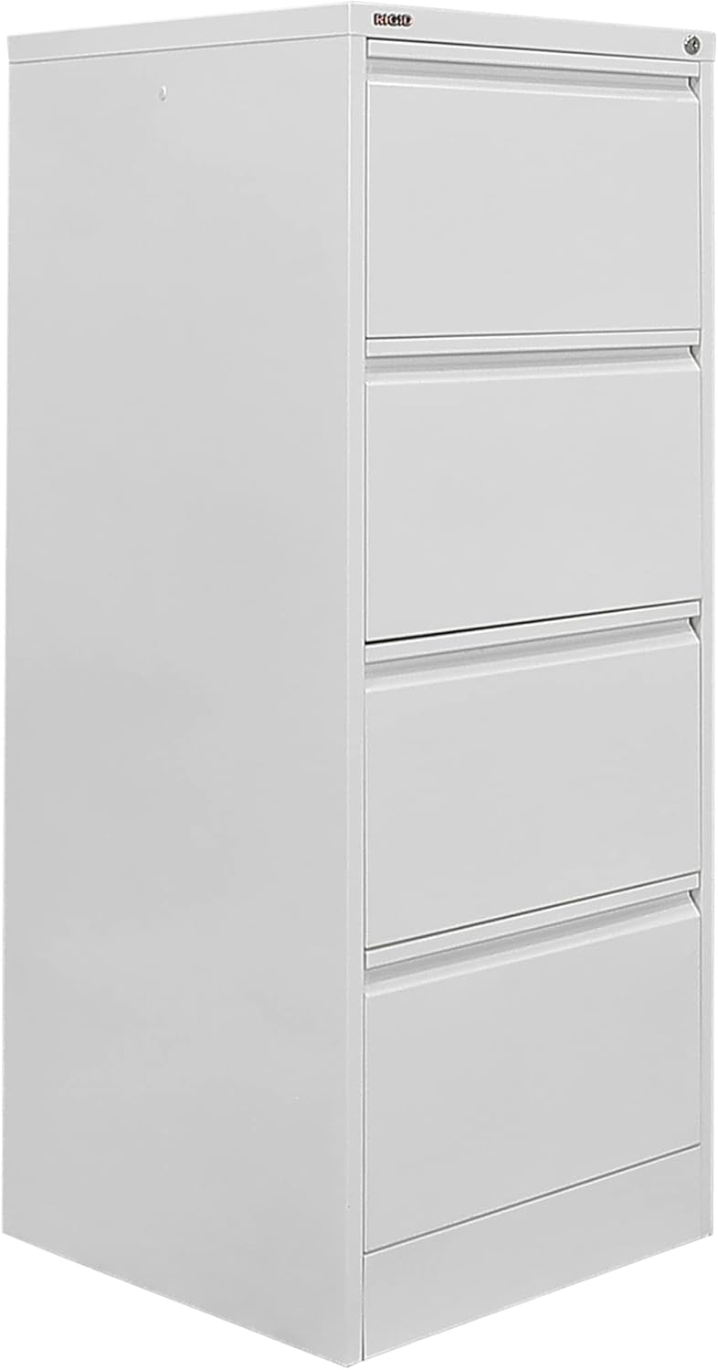 RIGID Steel Vertical Filing Cabinet Large Storage steel Cabinet, Metal Portable Cabinet with 4 Drawers for Legal Size (Grey)