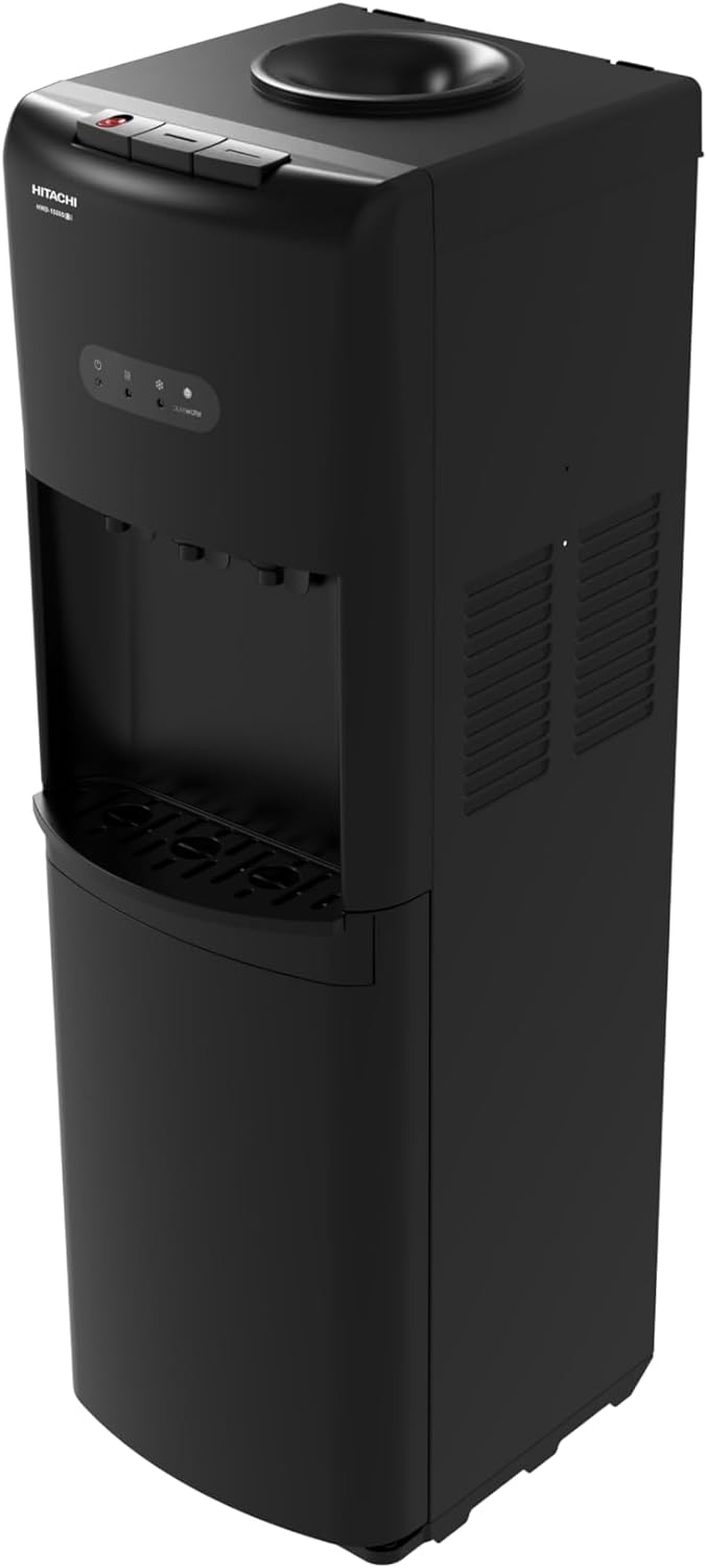 HITACHI Water Dispenser, Top Loading, Hot Cold and Ambient Temperature, Japanese Quality Floor Standing Water Cooler, Child Safety lock, Best for Home, Office-Pantry, Black, HWD15000B (2023 Model)