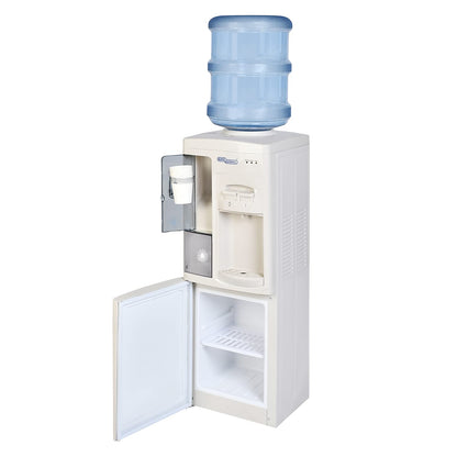 Super General Hot and Cold Water Dispenser, Water-Cooler with Cabinet and Cup-Holder, Instant-Hot-Water, 2 Taps, SGL-1171, White/Grey, 31.2 x 32.5 x 96 cm, 1 Year Warranty