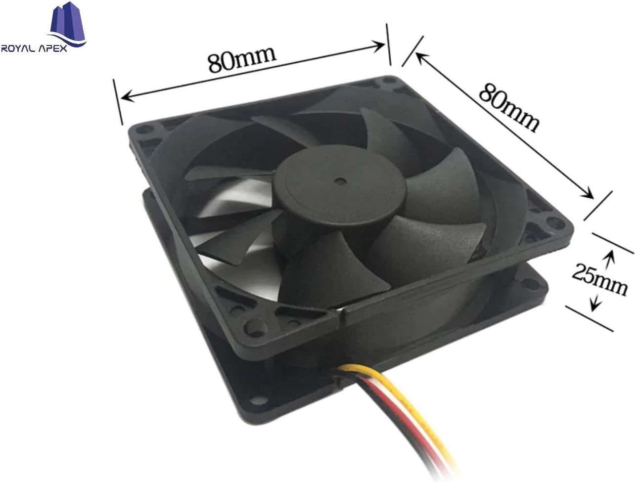 Royal Apex Silent Brushless Cooling Fan for Computer CPU System Heatsink Graphics and Multi use (60x60x20mm, 12v)