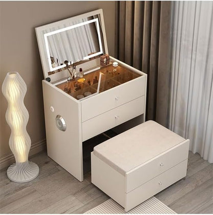 NKX Multifunctional Makeup Vanity Dressing Table with Drawers and Chair 70 CM