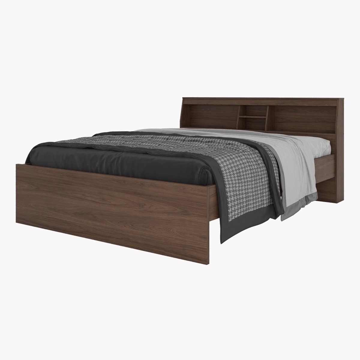 Home Box HomeBox Oscar 5-Piece King Bedroom Set includes 1 King Bed, 2 Nightstands, 1 Dresser and 1 Mirror - Engineered Wood with Foil Veneer finish