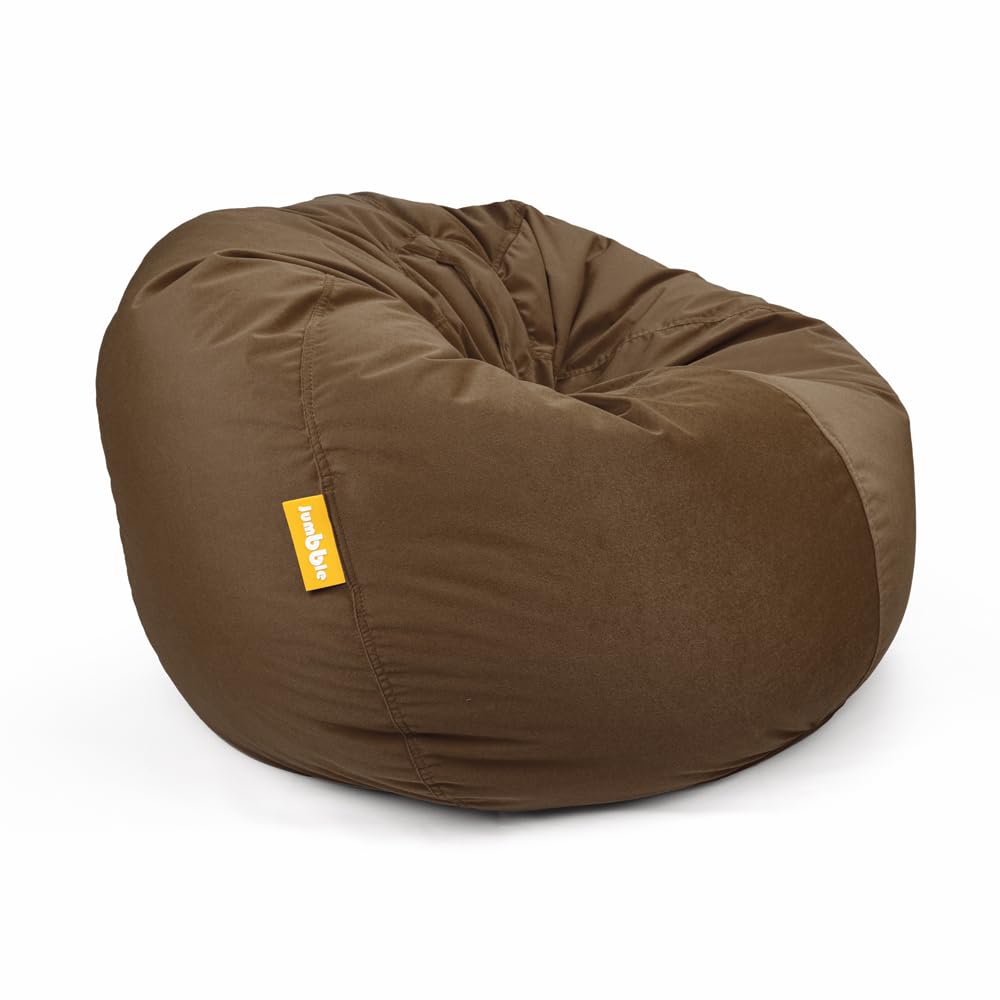 Jumbble Nest Soft Suede Bean Bag with Filling | Cozy Bean Bag Best for Lounging Indoor | Kids & Adult | Soft Velvet Fabric | Filled with Polystyrene Beads (Blue, Large)