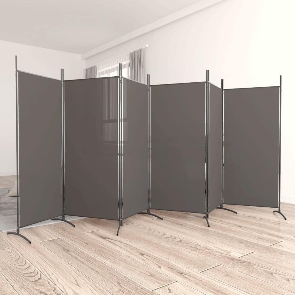 vidaXL 1-Panel Room Divider Folding Panel Screen Movable Partition Privacy Separator Wall Furniture Indoor Bedroom Office Black 175x180 cm