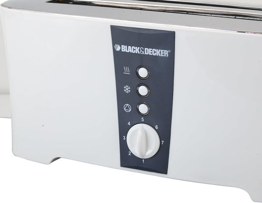 Black & Decker 1350W 4 Slice cool touch Toaster with Electronic Browning Control White ET124-B5 2 Years Warranty