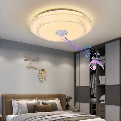 HUA QIANG WANG Flush Mount Double Layer Silver Ceiling Lamp, 3-color Modern Simple Round LED Ceiling Lights for Bedroom Living Room Dining Room (40cm)