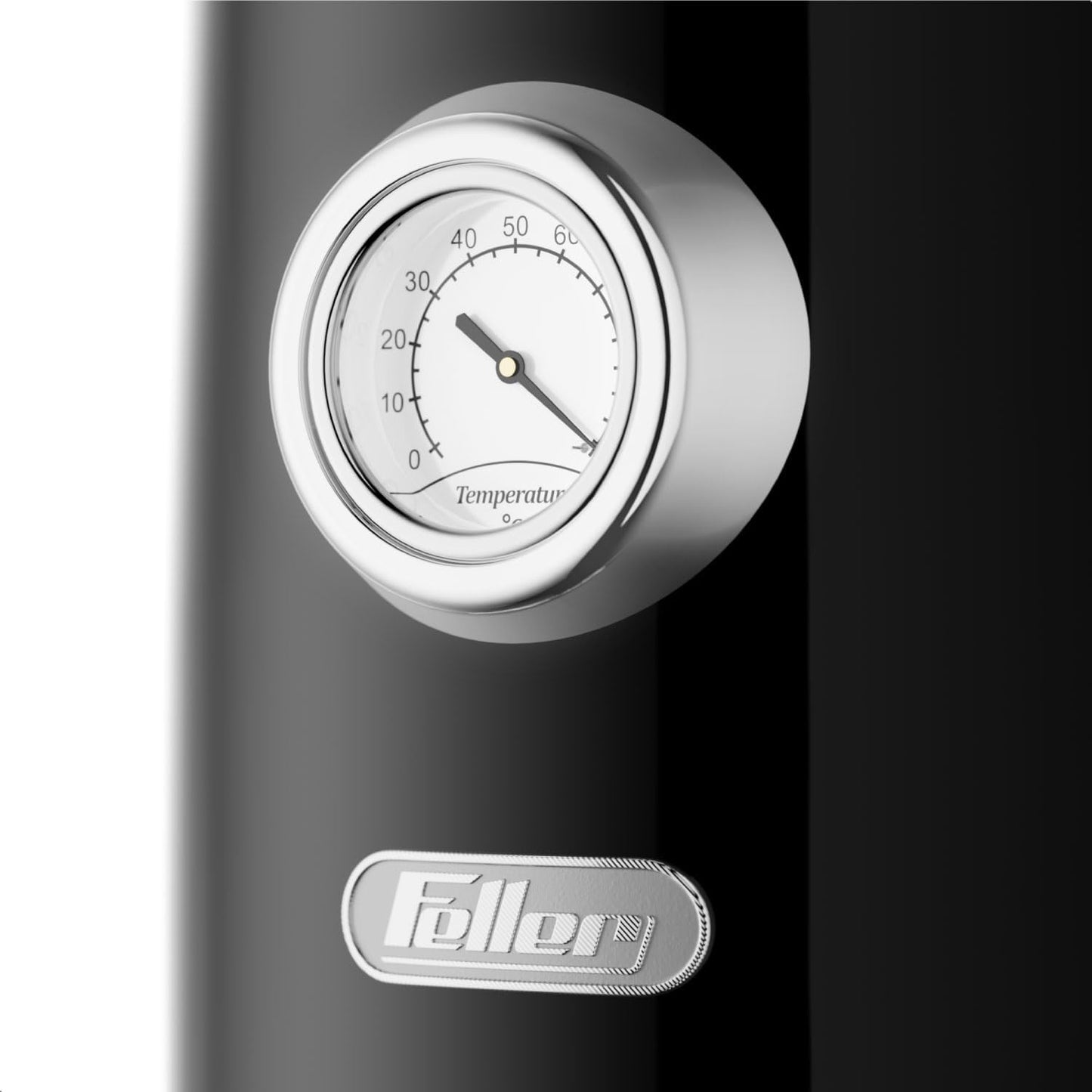 Feller Germany, Retro Style 1.7L Kettle with Thermometer, 2200 W, Stainless Steel Body, STRIX Controller, Dry Boil & Automatic Switch-Off, EK200, 2Y Guarantee-UAE Version (White)