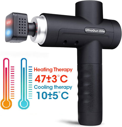 Massage Gun Deep Tissue Massager, Handheld Percussion Massager with 8 Different Massage Heads 30 Speeds, Featuring Heating and Cooling Tech.