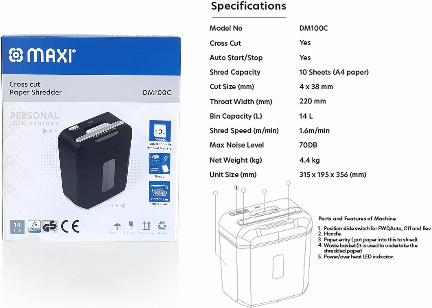 MAXI CROSS CUT SHREDDER 060C 6 SHEETS