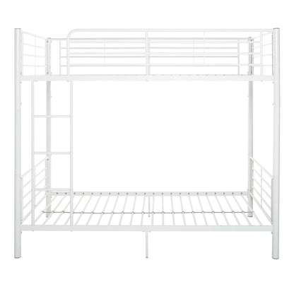 Walker Edison Elodie Urban Industrial Twin over Twin Metal Bunk Bed, Twin over Twin, White