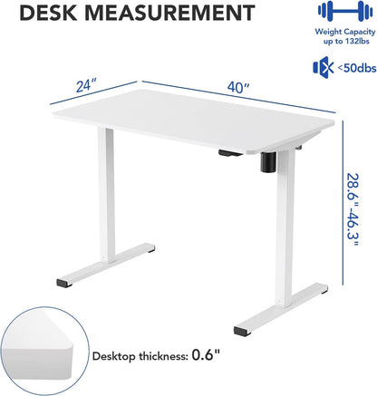 Flexispot EN1 Height Adjustable Standing Desk with Memory Height Adjustable Whole-Piece Desk Top (55x28, Black Frame + White Top)