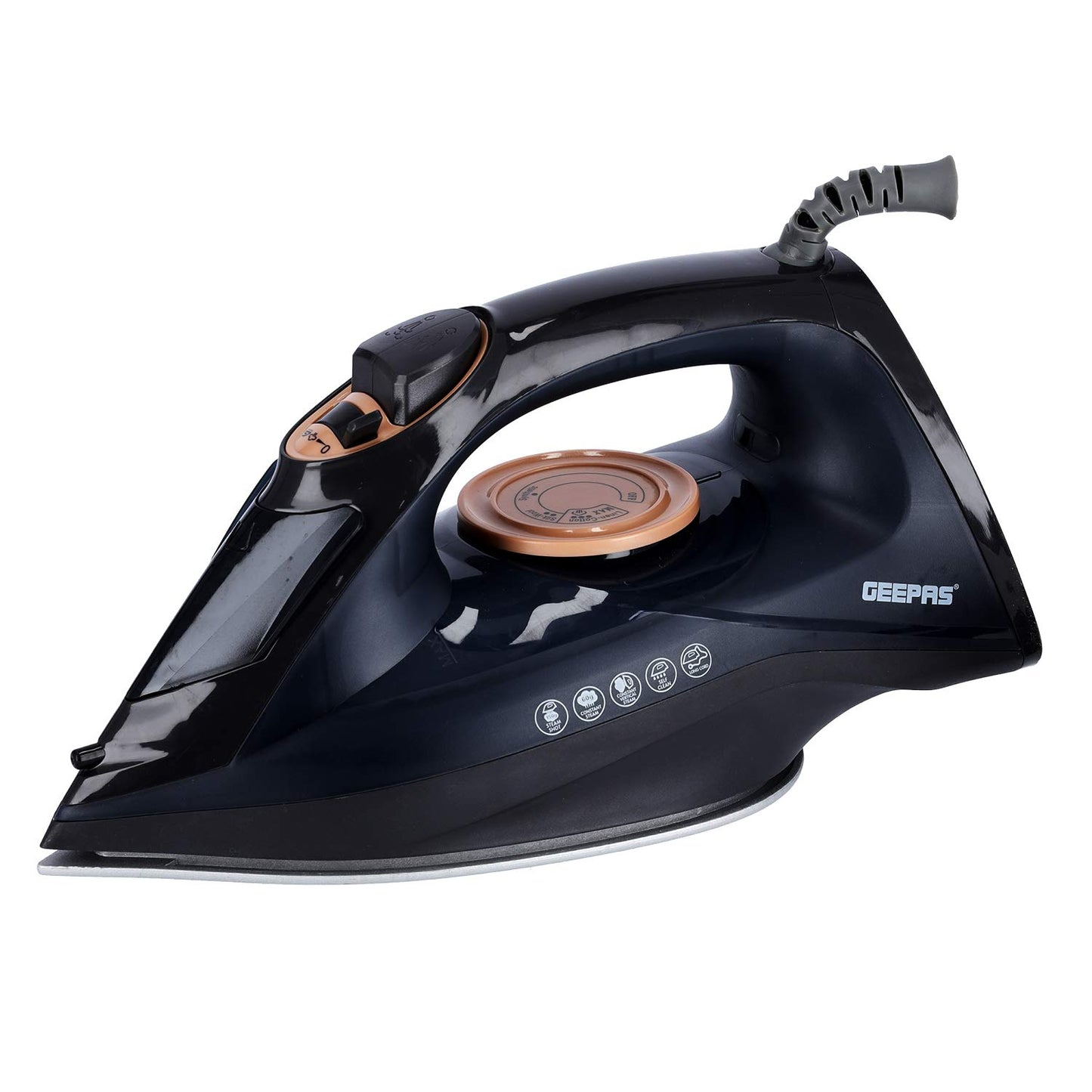 Geepas 2-in-1 Steam Iron, Adjustable Temperature Control, GSI7703 | Dry & Wet Steam Iron | Ceramic Soleplate | Dry/ Steam/ Burst of Steam/ Vertical Steam Function