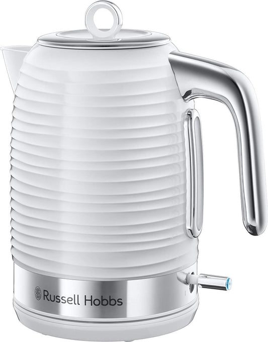 Russell Hobbs 24360 Inspire Electric Kettle, 3000 W Fast Boil, 1.7 Litre, White with Chrome Accents