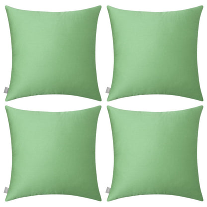 4-Pack 100% Cotton Comfortable Solid Decorative Throw Pillow Case Square Cushion Cover Pillowcase Sublimation Blank Pillow Covers(Cover Only,No Insert)(20x20inch/50x50cm, Christmas Green)