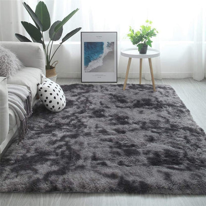 Tinyboy-hbq Area Rugs Shaggy Carpet for Living Room Bedroom Large Fluffy Carpet Modern Non-Slip Mat Multisize Rug Indoor Home Decor (Gray White, 80 x 120 cm)