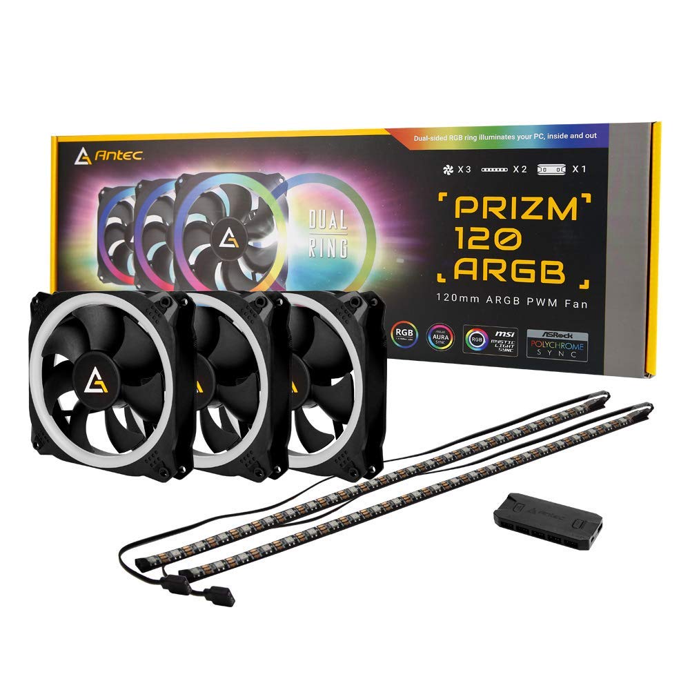 Antec Prizm 120 ARGB Lüfter, 3er Pack, inkl. Controller und RGB-