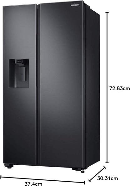 Samsung 680 Liters, Side By Side Refrigerator, RS62R5001B4/AE, Gentle Black Matt, SpaceMax Technology, 20 Year Warranty on Digital Inverter Compressor