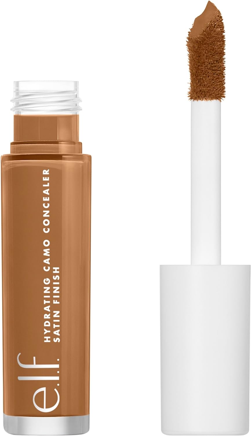 e.l.f, Hydrating Camo Concealer, Lightweight, Full Coverage, Long Lasting, Conceals, Corrects, Covers, Hydrates, Highlights, Medium Peach, Satin Finish, 25 Shades, All-Day Wear, 0.20 Fl Oz