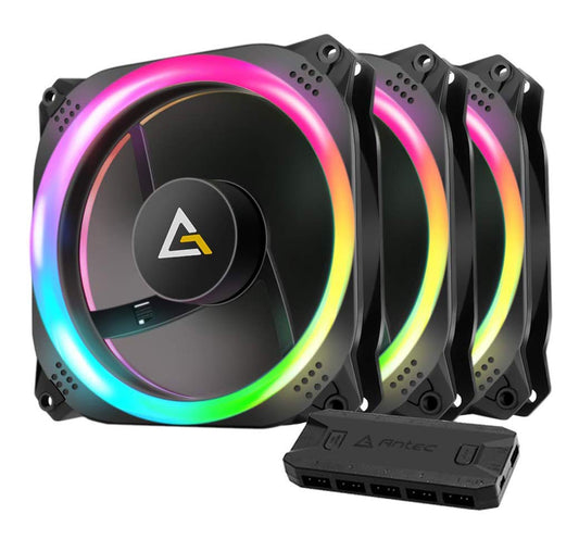 Antec Prizm 120 ARGB Lüfter, 3er Pack, inkl. Controller und RGB-