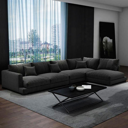 Karnak Gronlid 5 Seater Sofa Modern Design Sectional Sofa For Living Room Color (Black)