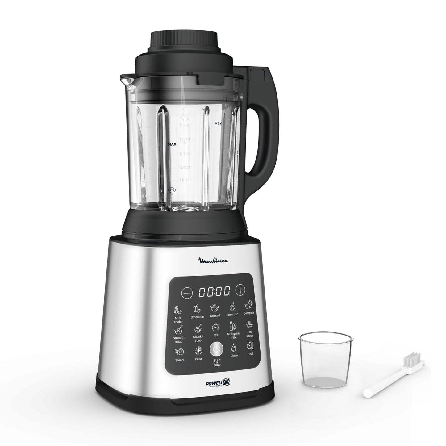 MOULINEX Blender | BlendForce XXL Jar 2.8 L Blender Smoothie Maker | Mixer | 600 W | 2 Attachments | 2.8L XXL Plastic Jar| 6 Powelix Blades | Ice Crush | 2 Speeds | 2 Years Warranty | LM458127