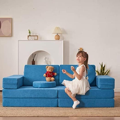 Poppins Furniture Kids Couch Play Couch 10pcs Sofa Set (Sand Beige)