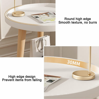 BEROZA Round coffee table, living room sofa side table, small coffee table, suitable for bedroom, living room, office, balcony (White)