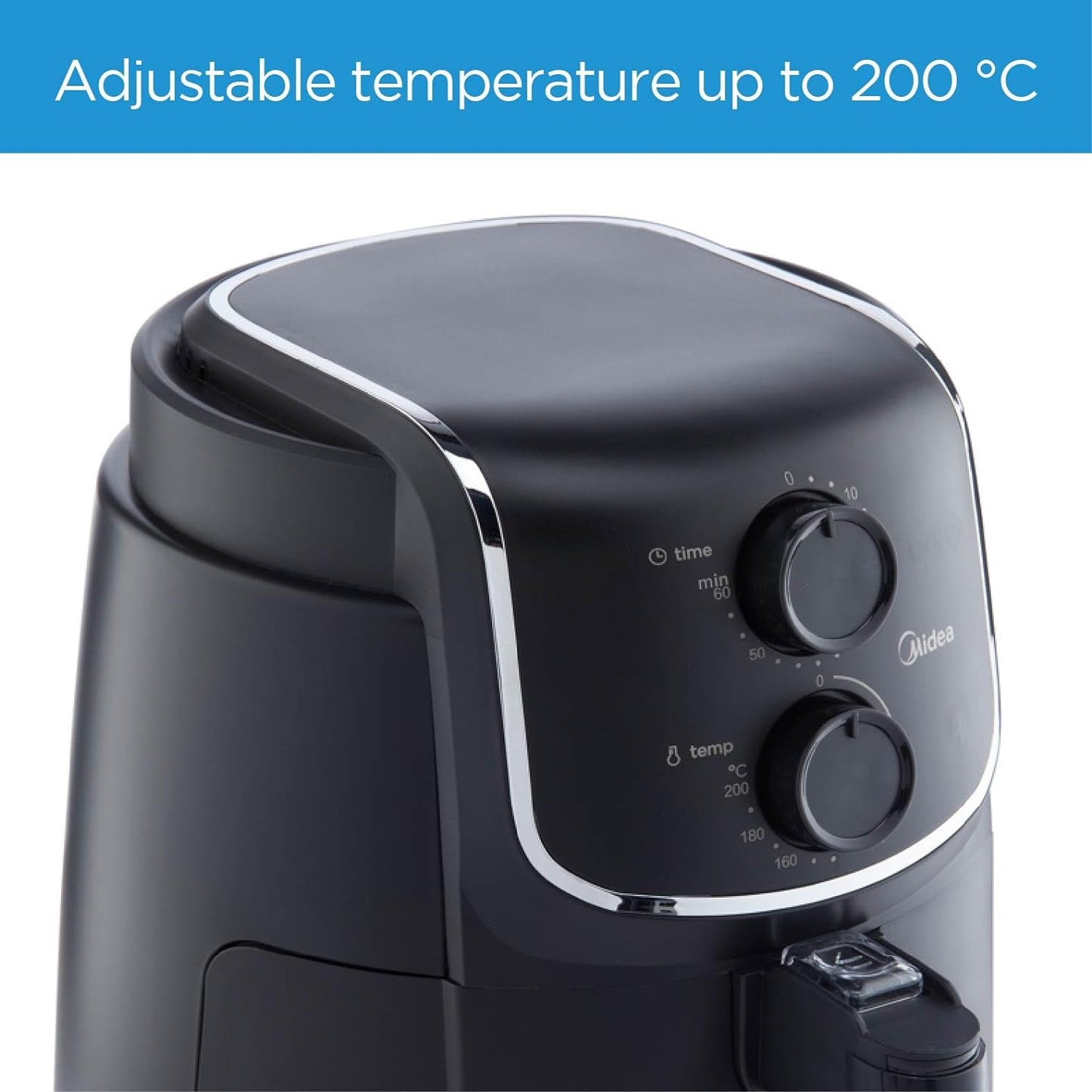 Midea 4.7L XL Digital Air Fryer 1500W with Dual Cyclone Rapid Hot Technology for Frying, Grilling, Broiling, Roasting, Baking, Toasting, Timer up to 60 minutes Temperature Control up to 200°C-MFCN40D2