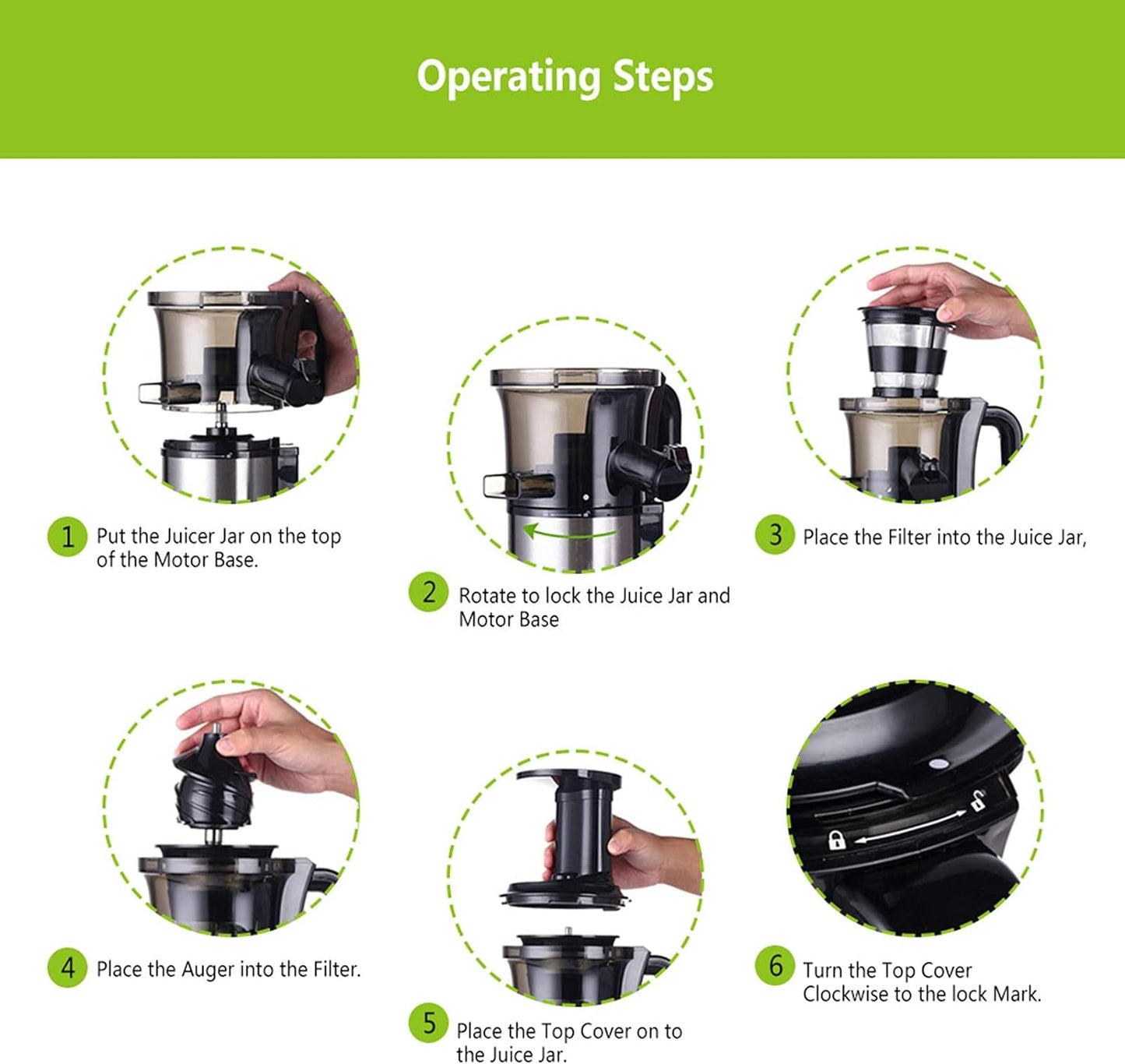 GZDZHP Slow Juicer Masticating Juicer Machine, Juicers for Fruit and Vegetable, Quiet Motor & Reverse Function, Cold Press Juicer Make Fresh Healthy Juice