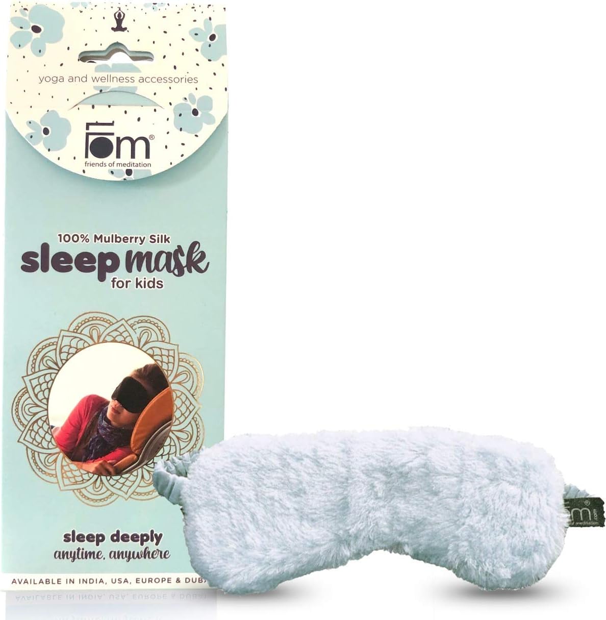 FOM (Friends of Meditation) 100% Mulberry Silk Eye Mask, Super Smooth Sleep Mask And Blind Fold (Black)