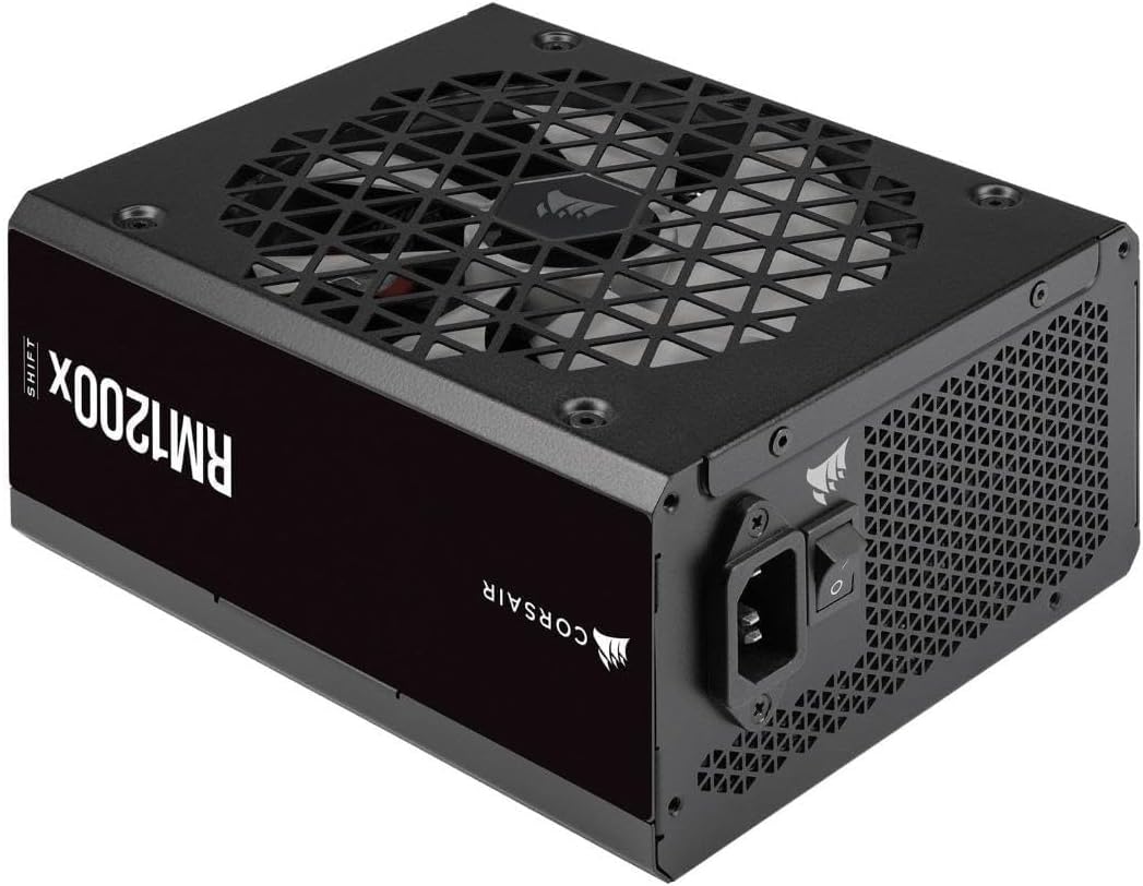 Corsair RM1200x SHIFT Fully Modular ATX Power Supply - Modular Side Interface - ATX 3.0 & PCIe 5.0 Compliant - Zero RPM Fan Mode - 105°C-Rated Capacitors - 80 PLUS Gold Efficiency - Black - CaveHubs