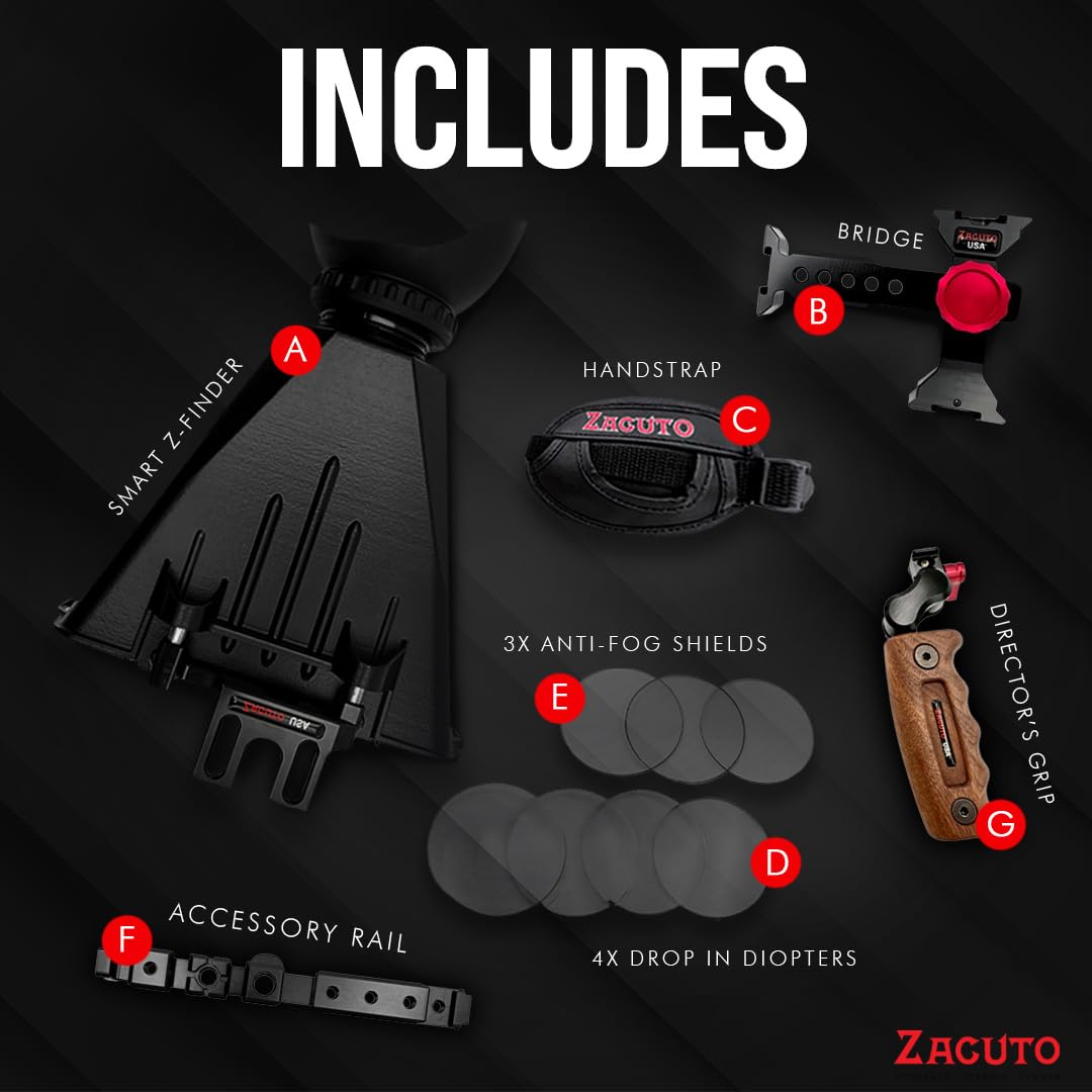 Zacuto Director’s Rig | Smartphone Video Rig with Smart Z Finder, Director’s Grip, Accessory Rail, Bridge, Diopters & Anti-Fog Shields | Filmmaking & Content Creator Accessories for Mobile Phones