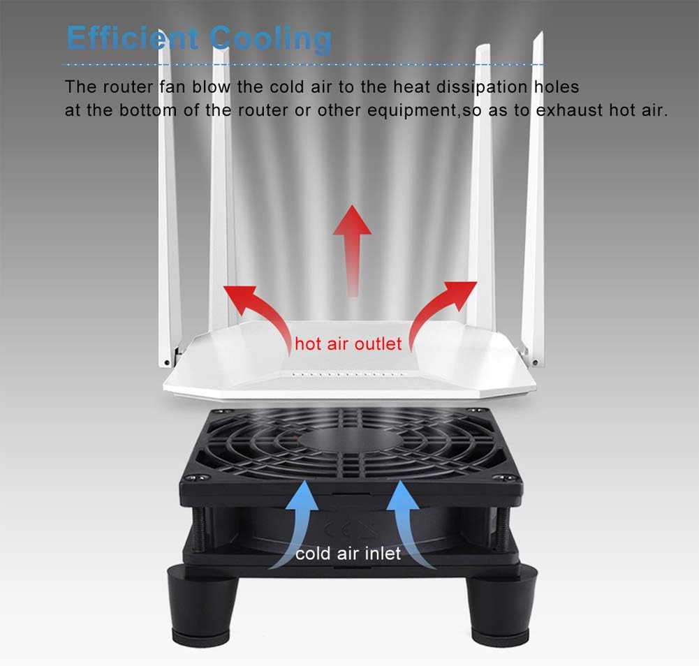 GDSTIME Dual 120mm 5V USB Fans, 102CFM Big Airflow Fan Cooling for Router TV Box Micro Computer and Other Electronics