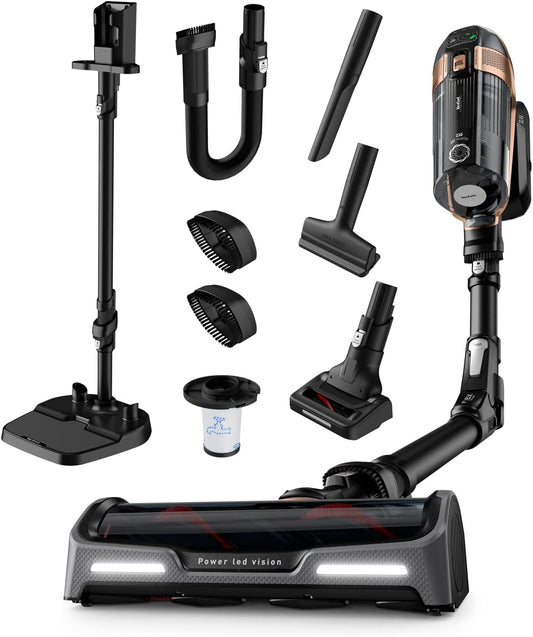 TEFAL Vacuum Cordless Vacuum Cleaner | X-Force Flex 15.60 Vacuum Cleaner Cordless | With Docking Station | 230 Air Watts | Flex Technology | Animal Kit |Black/Copper | 2 Years Warranty | TY99F1HO