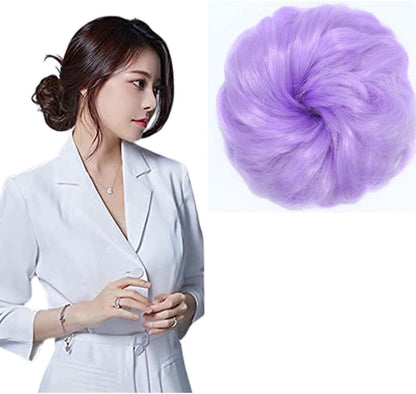 Messy Bun Scrunchie with Elastic Rubber Band, Updo Chignon Donut Ponytail Hairpiece,Ponytail Hair Extensions, Synthetic Tousled Hair for lady (#1)