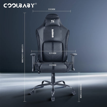 COOLBABY Gaming Chair LED Light Racing Chair,Ergonomic Office Massage Chair,Lumbar Support and Adjustable Back Bench,Bluetooth Speaker…