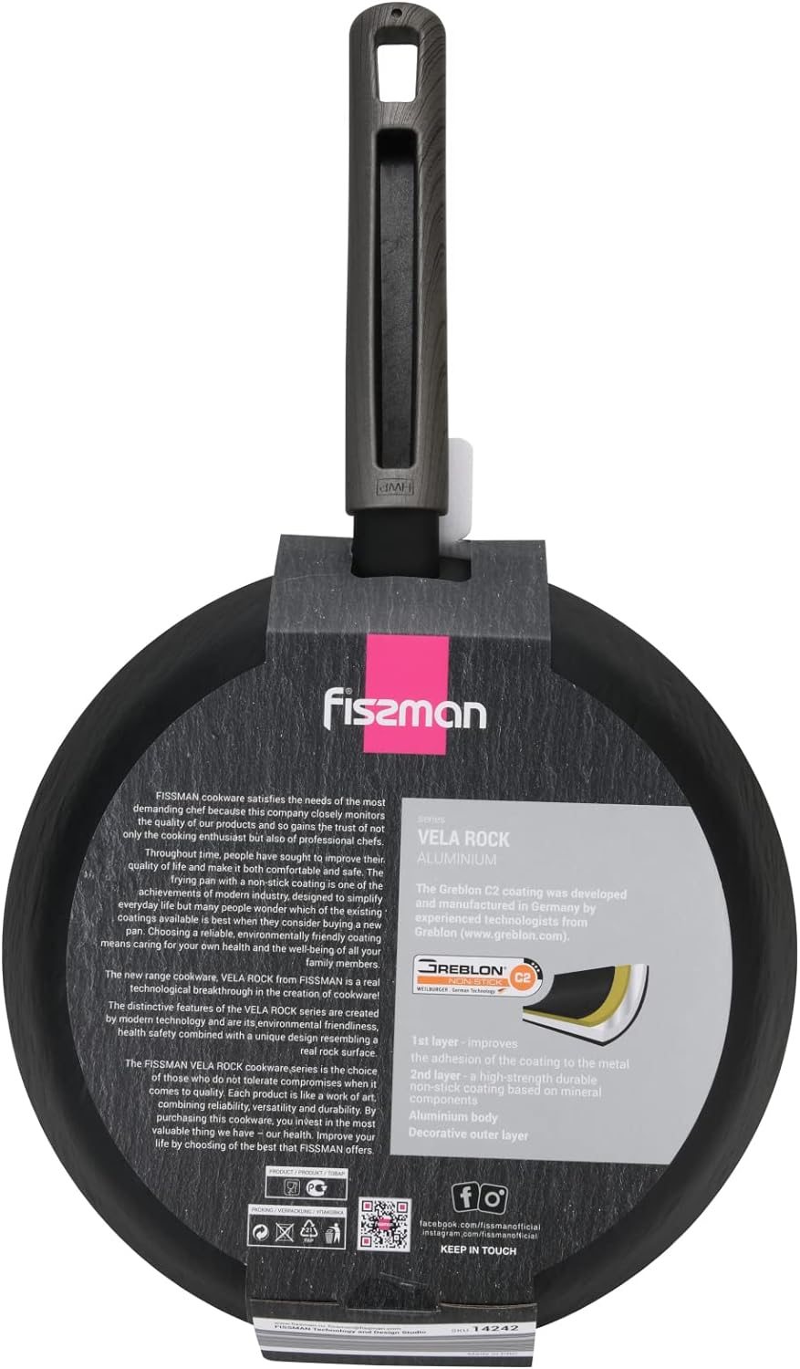 Fissman Frying Pan VELA ROCK 20 cm with Induction Bottom Aluminum and Non-Stick Coating, Perfect For Omelets Pan, Great For Fish, Meat, Sauté Vegetables