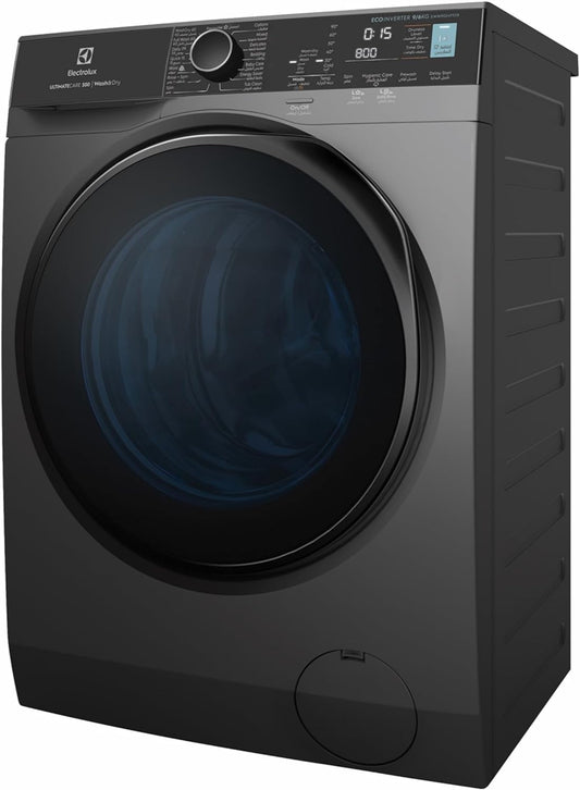 Electrolux 9/6 KG Washer Dryer, 1200 RPM, EcoInverter BLDC Motor, Fully Automatic Front Load Combo Washing Machine, 15 Programs - UltraMix, AddClothes, Delay Timer, Child Lock, EWW9024P5SB