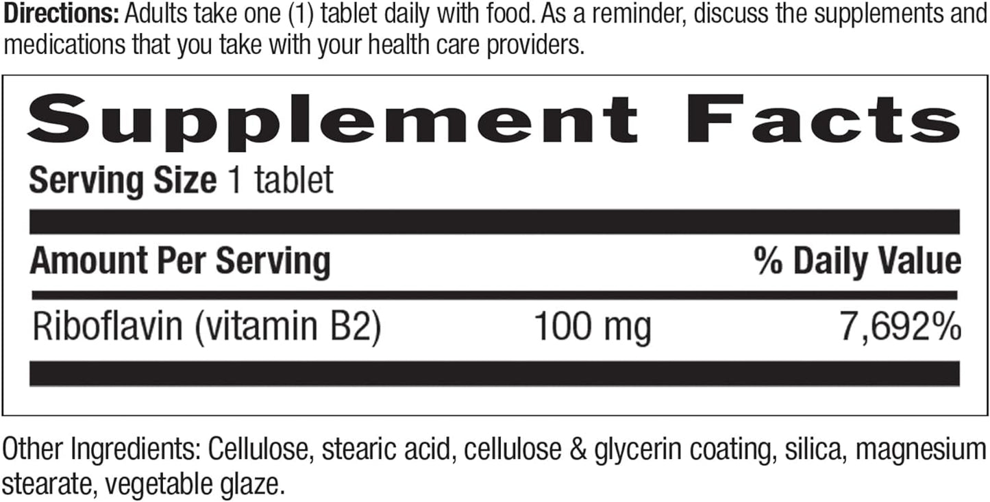 Country Life Vitamin B2 100 mg Tablets 100's