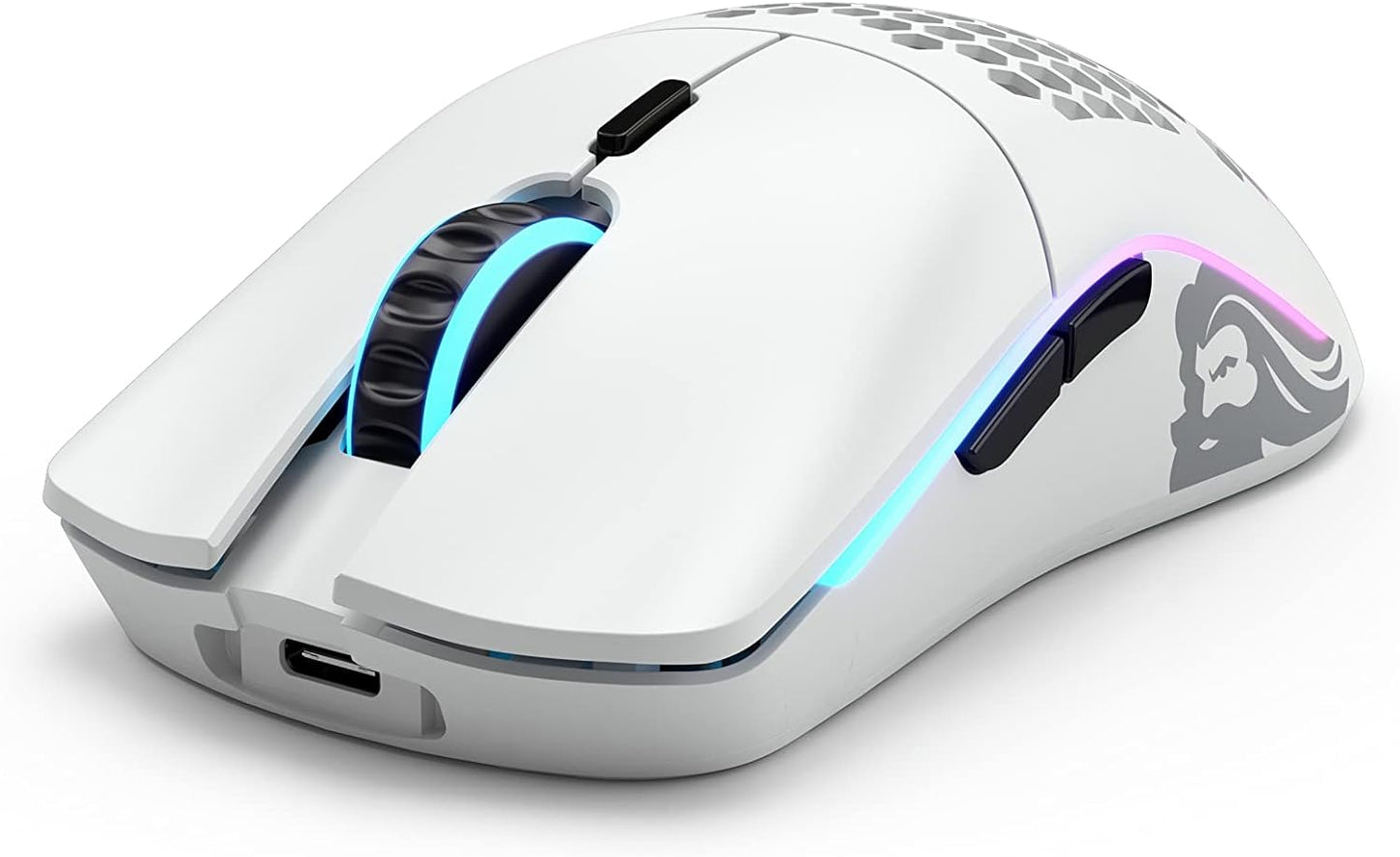 Glorious Model O Wireless Gaming Mouse - RGB 69g Superlight Ergonomic Wireless Gaming Mouse - Backlit Honeycomb Shell Design Gaming Mice (Matte White)