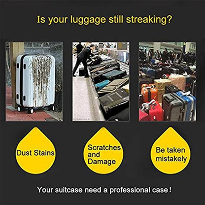 Homarket 1PCS Clear PVC Suitcase Cover Protectors, Travel Luggage Trolley Case Cover for 18"20"24"26"28" 30"32", Transparent Travel Luggage Cover Waterproof Dust-Proof Scratchproof