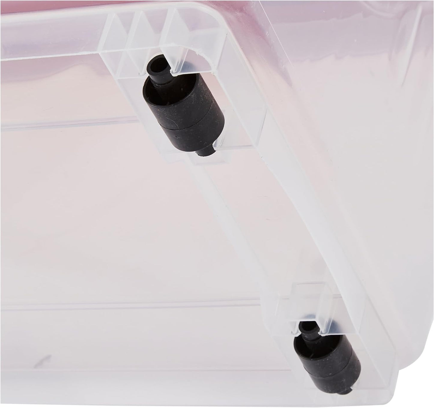 Cosmoplast 55L Clear Plastic Storage Box with Wheels & Lockable Lid Set of 6