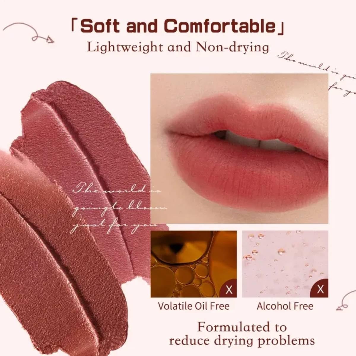 Flower Knows Strawberry Rococo Series Cloud Lip Cream Lipsticks Women Beauty Cosmetic Lip Makeup Easy to Wear Natural Lipstick (02 Peachy Milk)