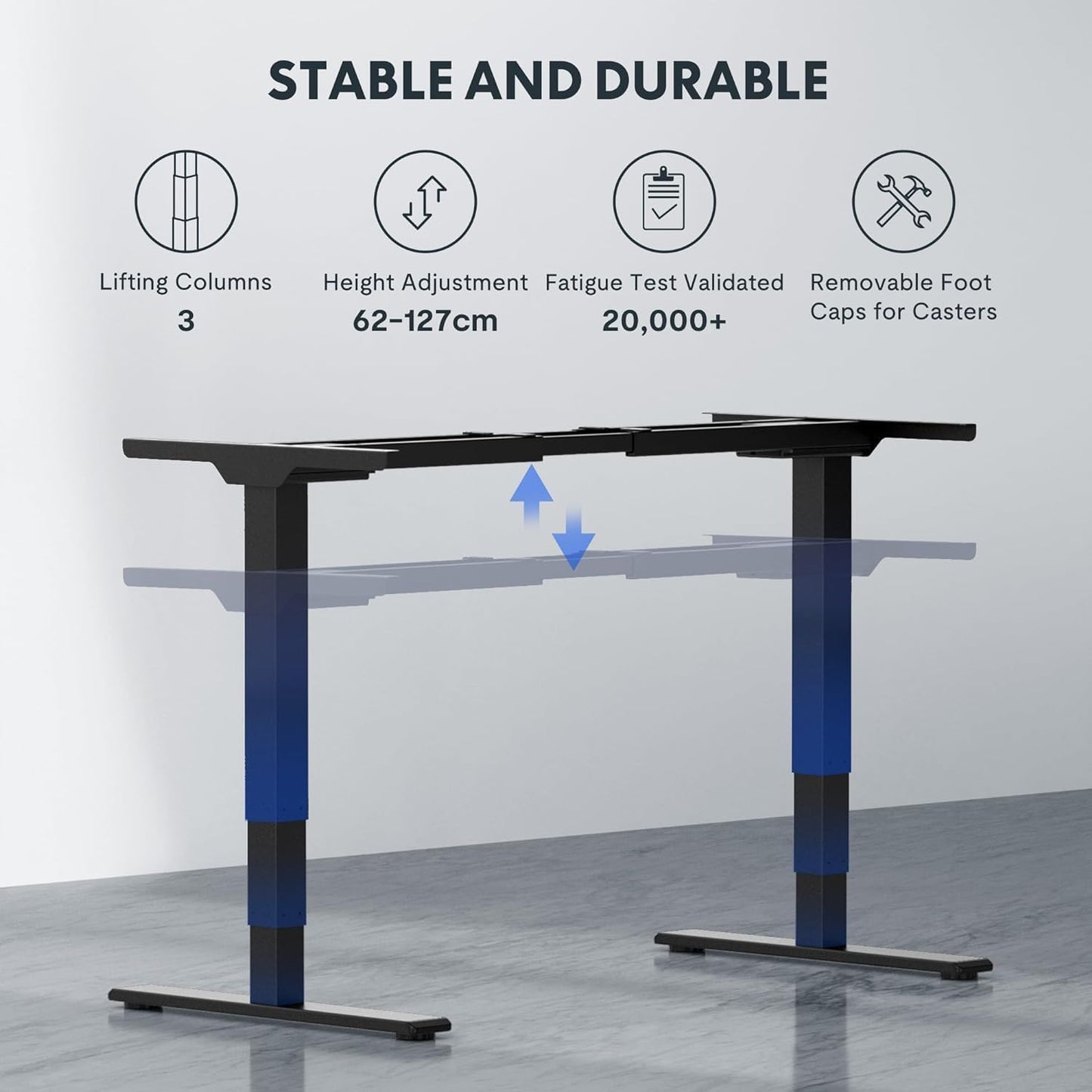 FLEXISPOT Electric Standing Desk E5, Height Adjustable Desk with Whole-Piece Bamboo Board and Dual Motor 3 Stages, 48x24 Inch, 4 Presets, Large Load Capacity Stand Up Desk Workstation Home Office