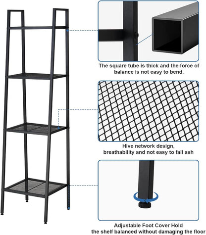 Uptyia Bookcases,Uptyia 4-Tier Shelving Unit Bookcase with Open Shelves,Standing Bookshelves Metal Frame Display Rack for Living Room,Bedroom