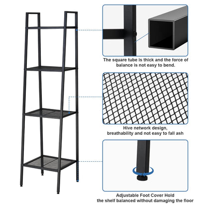 Uptyia Bookcases,Uptyia 4-Tier Shelving Unit Bookcase with Open Shelves,Standing Bookshelves Metal Frame Display Rack for Living Room,Bedroom